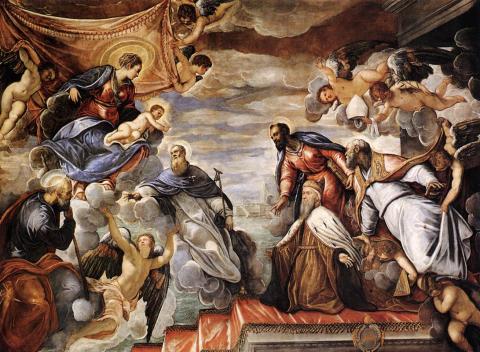 Tintoretto: Doge Nicolò da Ponte Invoking the Protection of the Virgin-Dózse Nicolò da Ponte segítségül hívja a szűz védelmét 